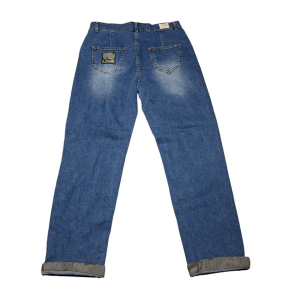 Cotton On Boys Husky Jeans Sz 15-16 | Adjustable Waist, Camouflage Patches, NWT - Picture 2 of 7